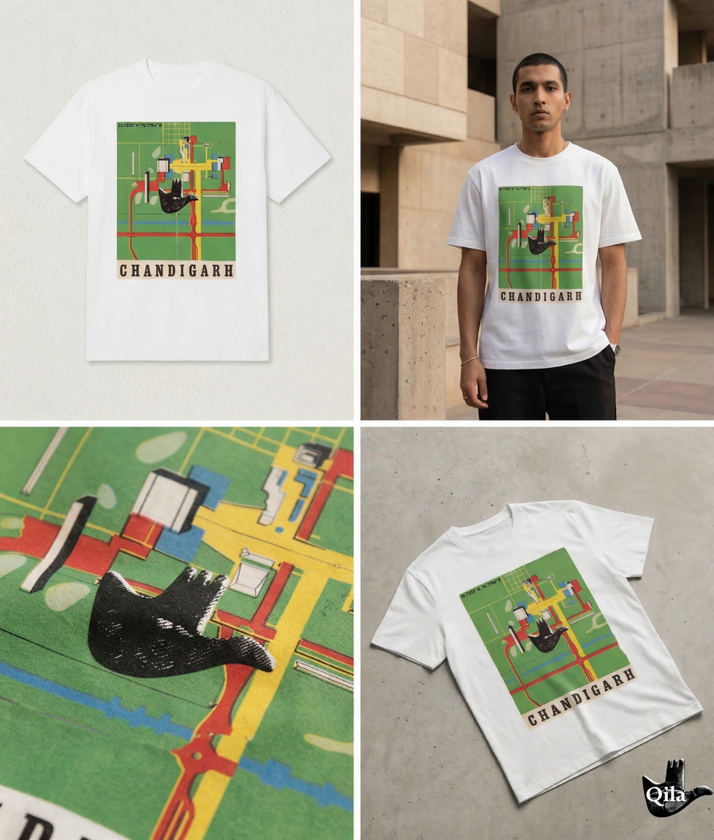 Chandigarh Modernist Grid Tee — Architectural Streetwear