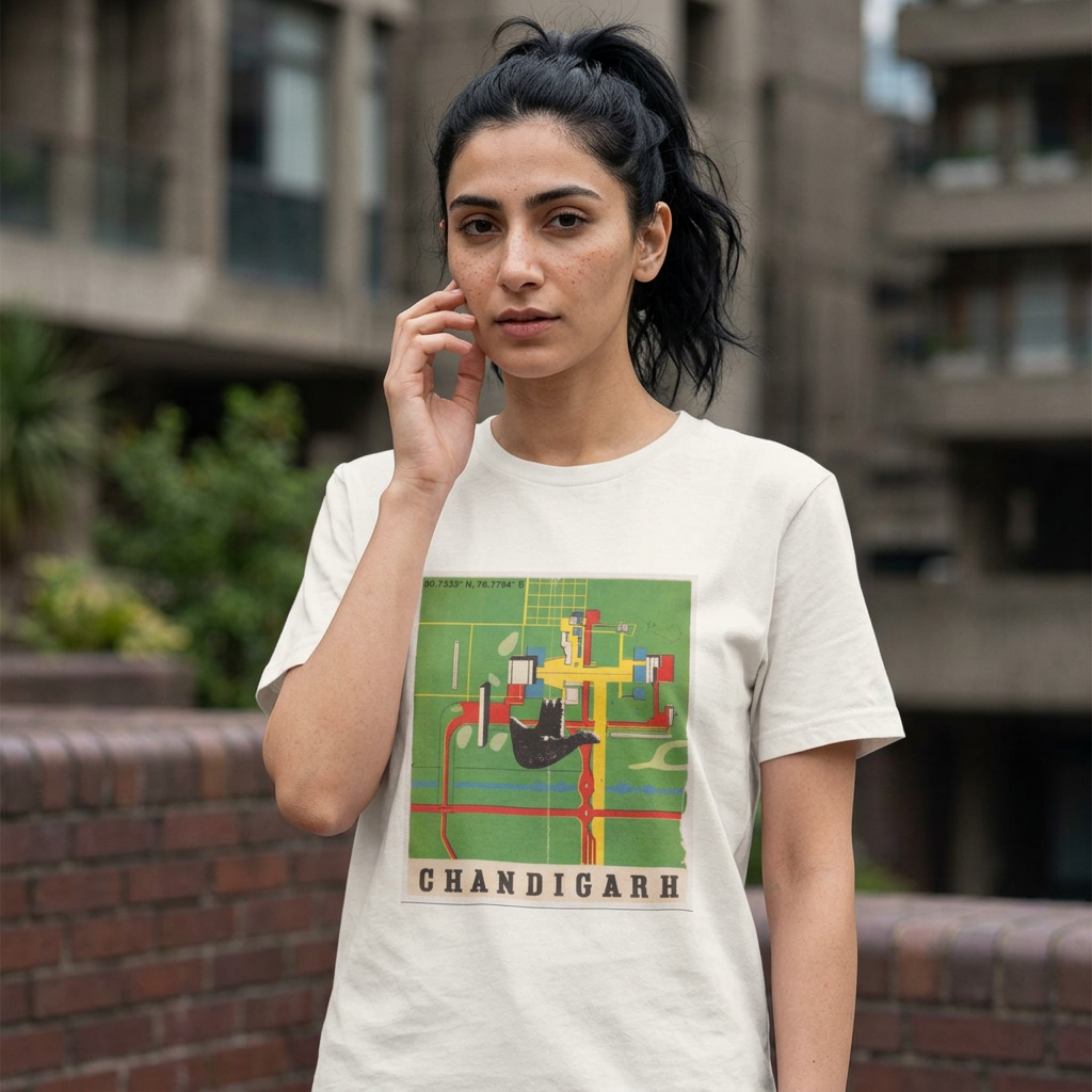 Chandigarh Modernist Grid Tee — Architectural Streetwear